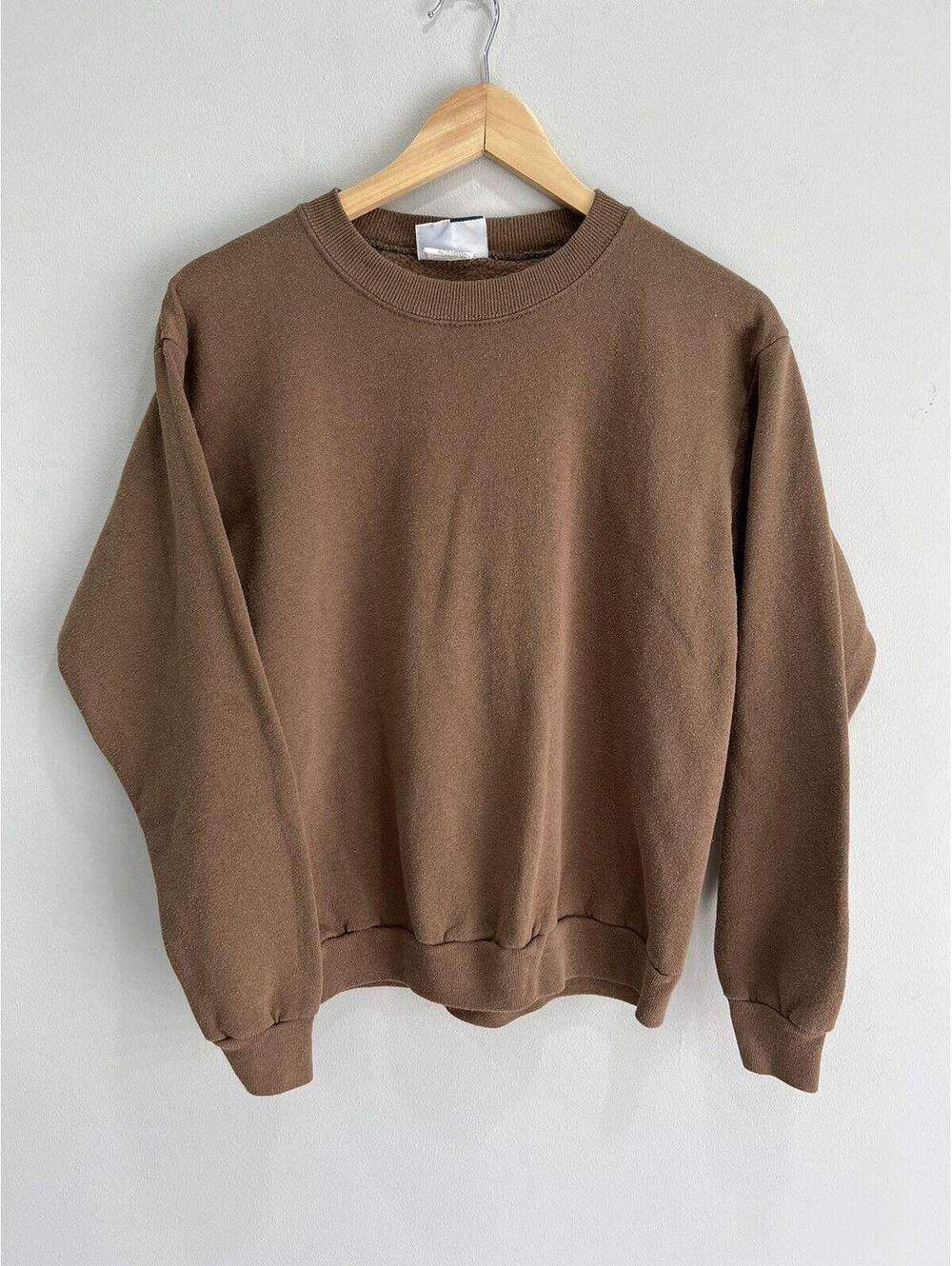 Vintage Blank Brown Sweater Sweatshirt 90s